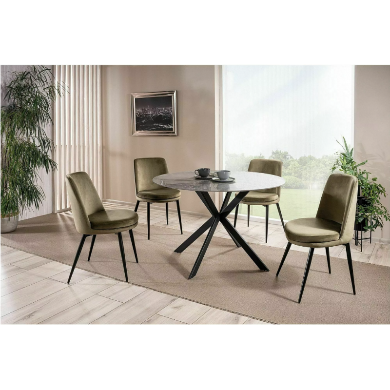 Okrągły stół Talia szary/czarny stelaż FI120