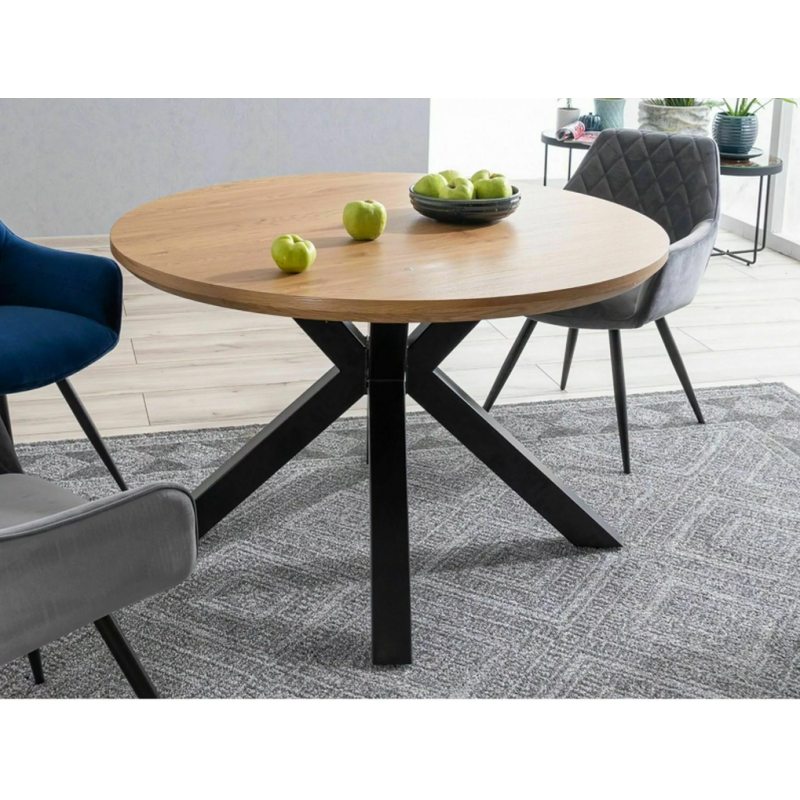 Stół okrągły Ritmo dąb/czarny stelaż FI120