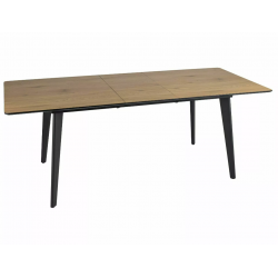Rozkładany stół Rene dąb/czarny 160(200)X90