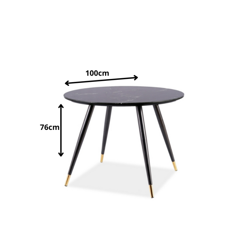 Stół w stylu glamour Cyryl II czarny efekt