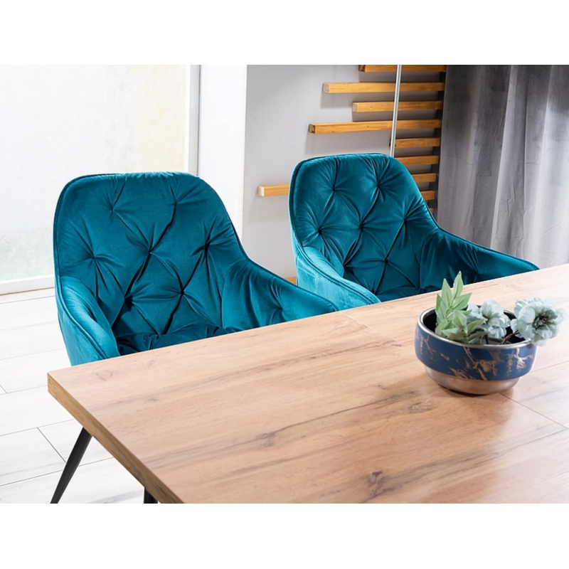 Rozkładany stół Brick dąb artisan/czarny120(160)X80