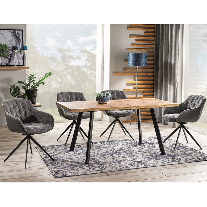 Rozkładany stół Brick dąb artisan/czarny120(160)X80