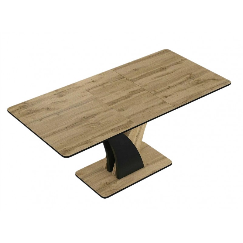 Rozkładany stół Vento dąb artisan/czarny 120(160)X68