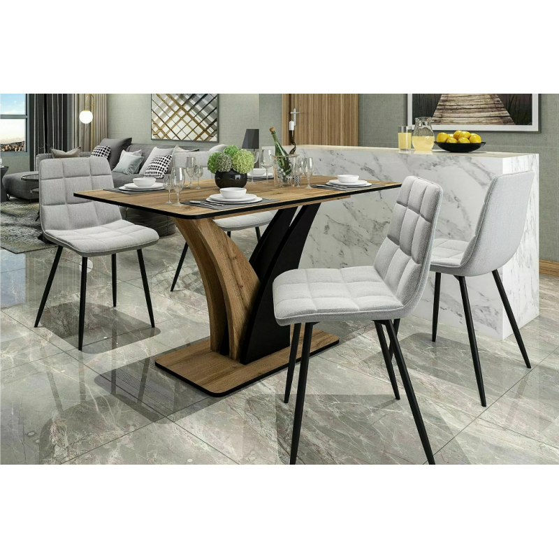 Rozkładany stół Vento dąb artisan/czarny 120(160)X68