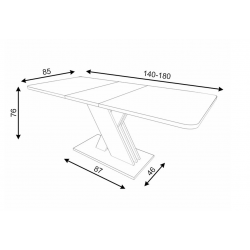 Rozkładany stół Exel dąb artisan/antracyt 140(180)X85