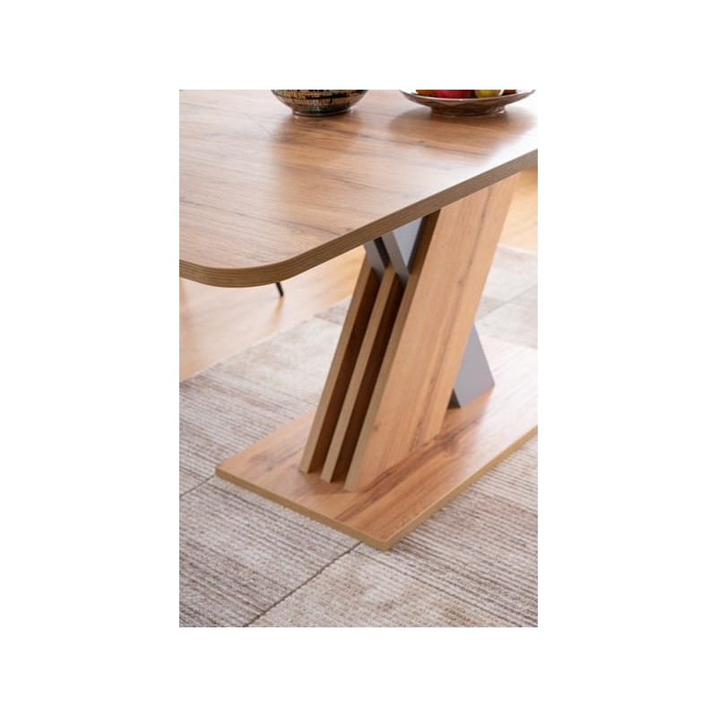 Rozkładany stół Exel dąb artisan/srebrny 140(180)X85