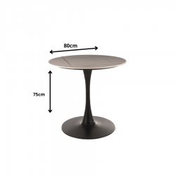 Okrągły stół Espero biały mat/czarny FI 80