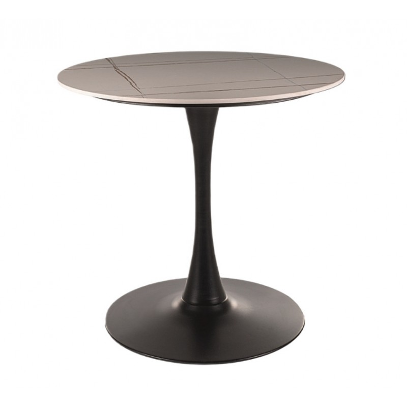 Okrągły stół Espero biały mat/czarny FI 80
