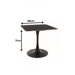 Ceramiczny stół Espero II czarny mat/czarny 80X80