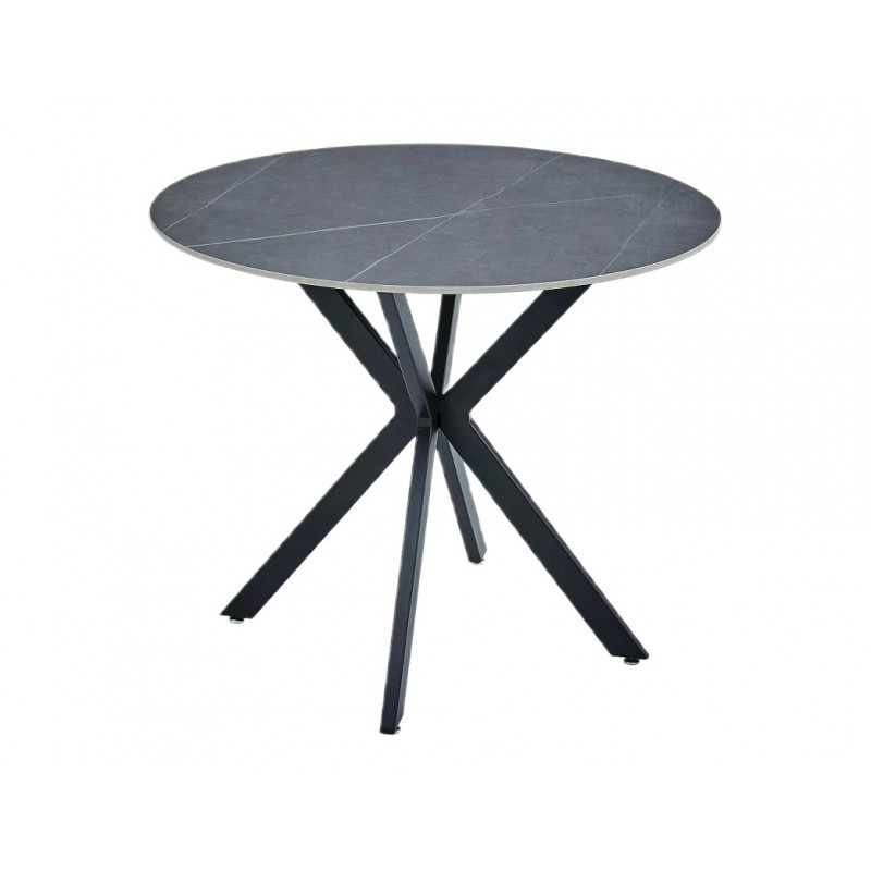 Okrągły stół Talia szary efekt marmuru/czarny fi90