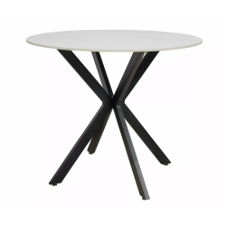 Okrągły stół Talia biały efekt marmuru/czarny fi90