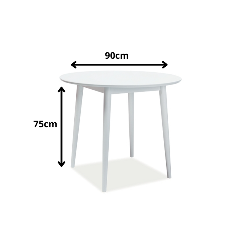 Okrągły stół Larson biały FI90