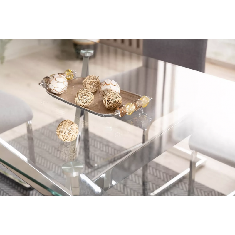 Stół Agis II transparentny/chrom 140x80