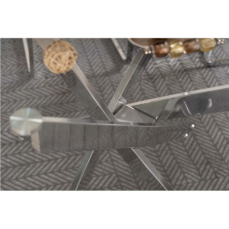 Stół Agis II transparentny/chrom 140x80