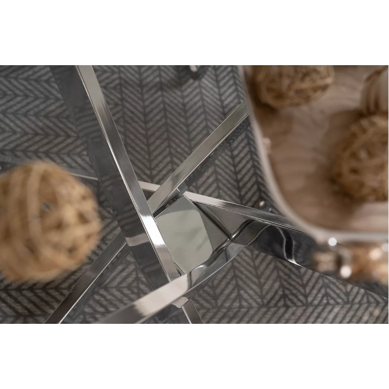 Stół Agis II transparentny/chrom 140x80