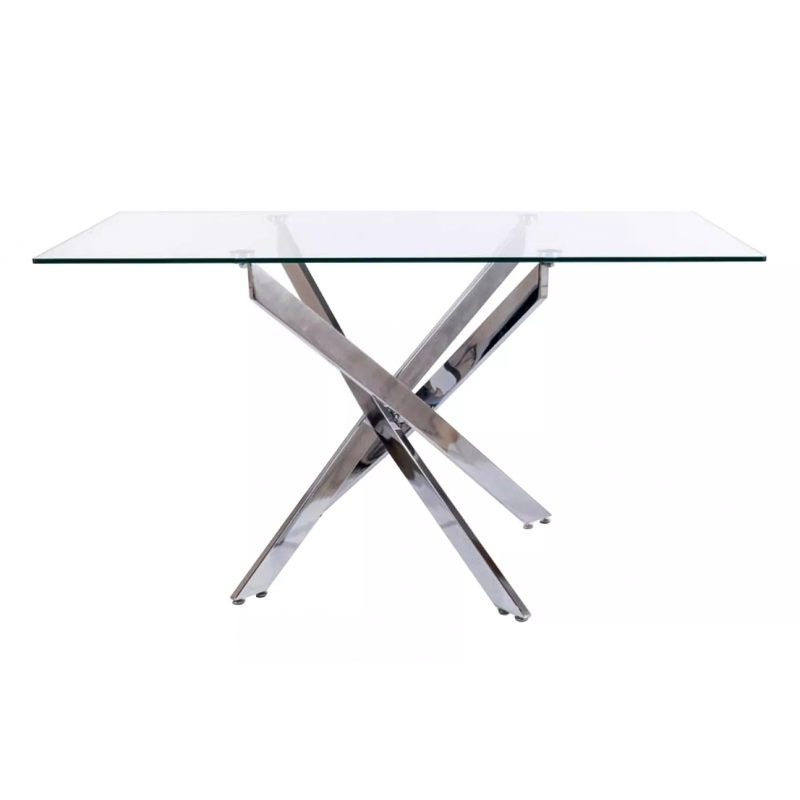 Stół Agis II transparentny/chrom 140x80