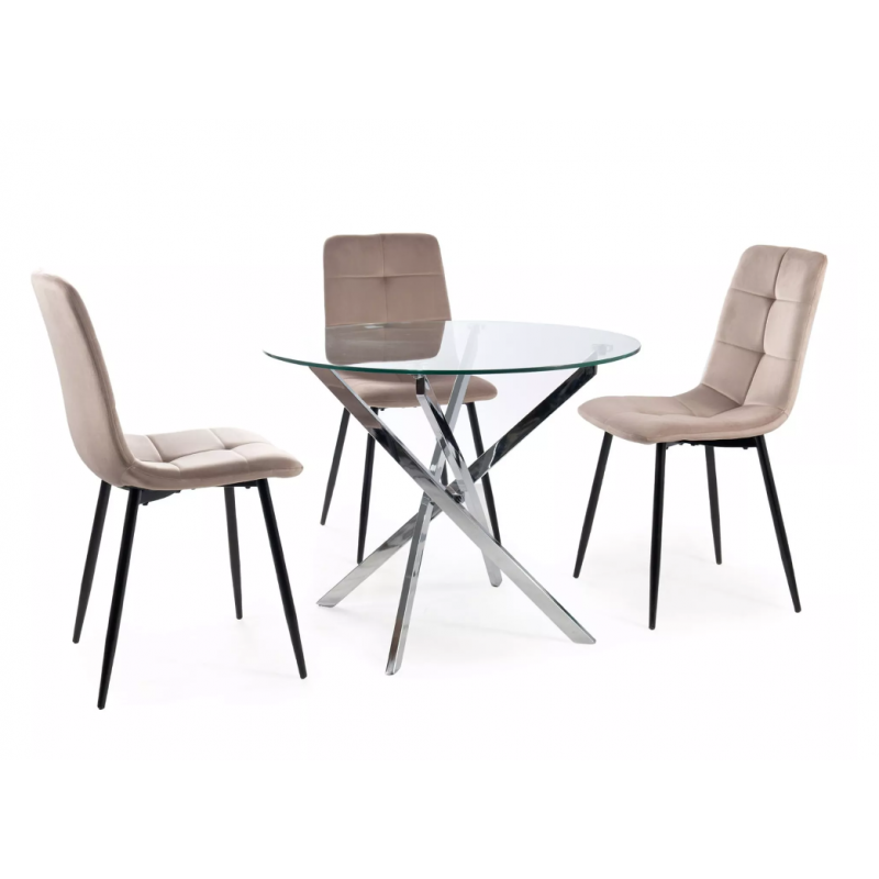 Stół Agis transparentny/chrom FI90