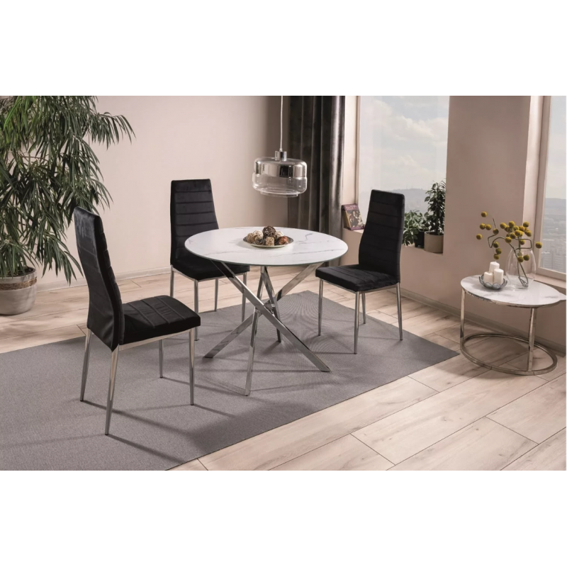 Stół Agis transparentny/chrom FI90