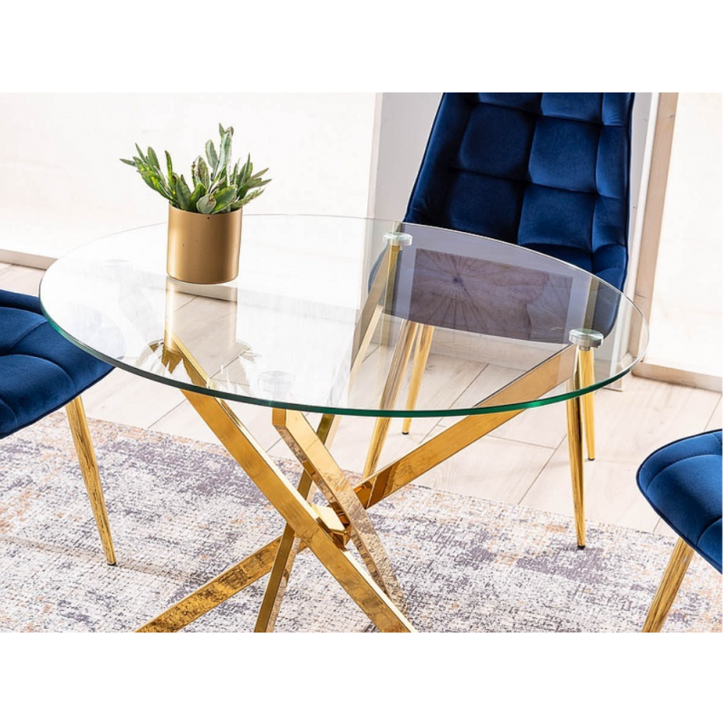 Stół Agis transparentny/chrom FI90