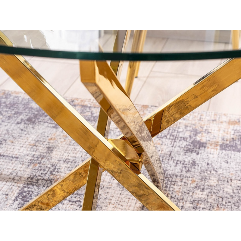 Stół Agis transparentny/chrom FI90