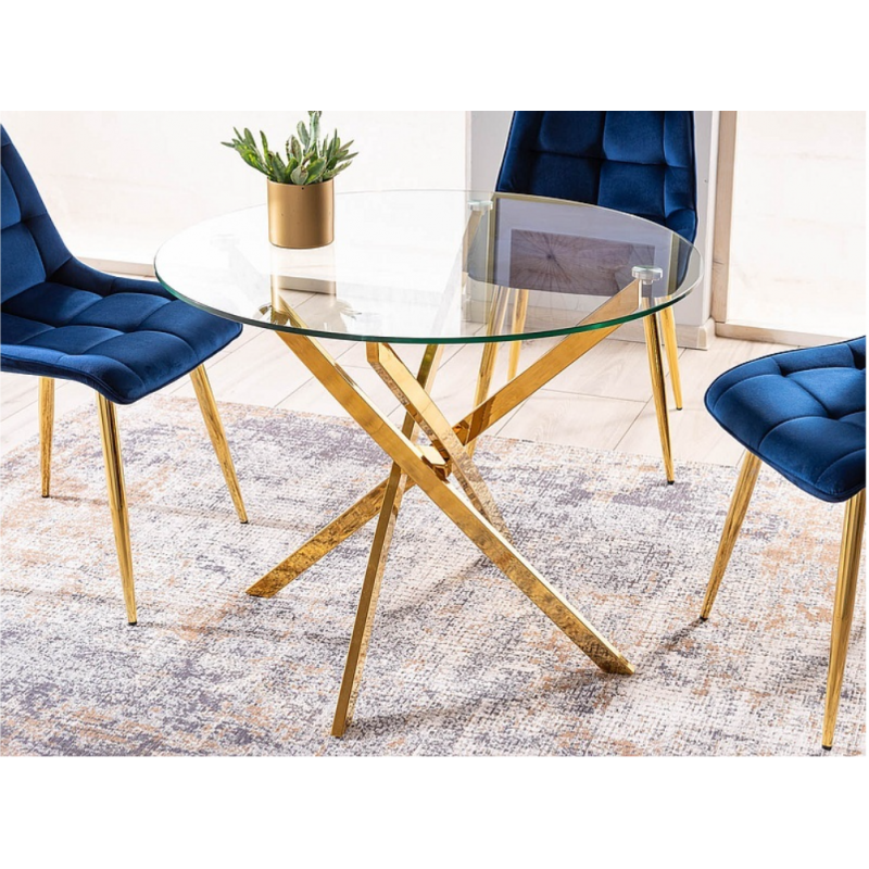 Stół Agis transparentny/chrom FI90