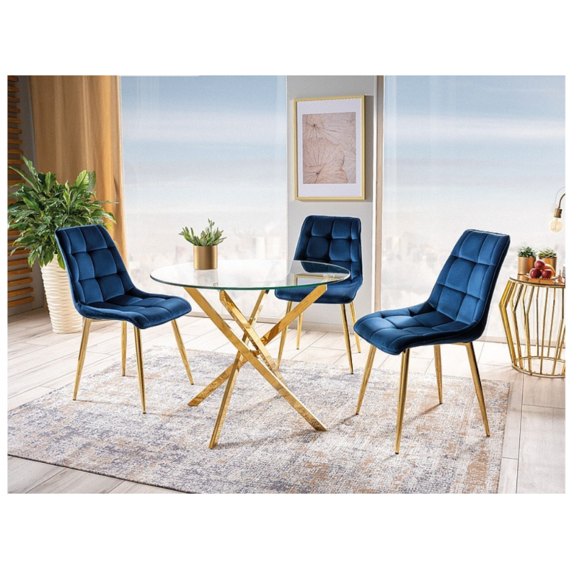 Stół Agis transparentny/chrom FI90