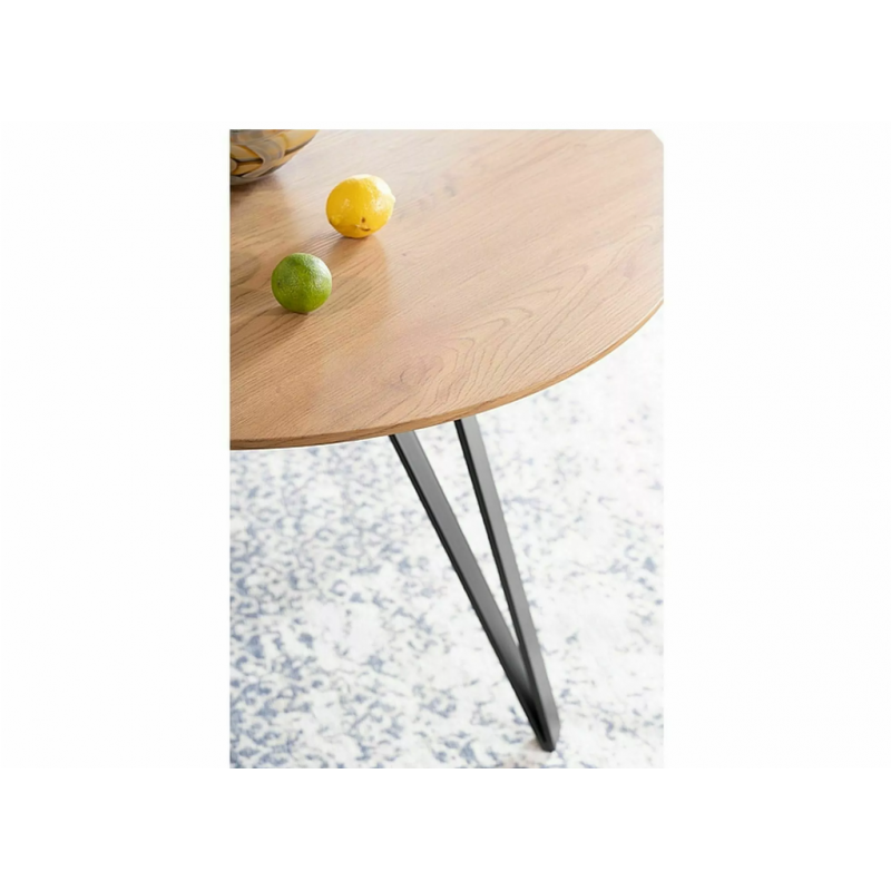 Stół Tetis dąb/czarny mat stelaż FI100