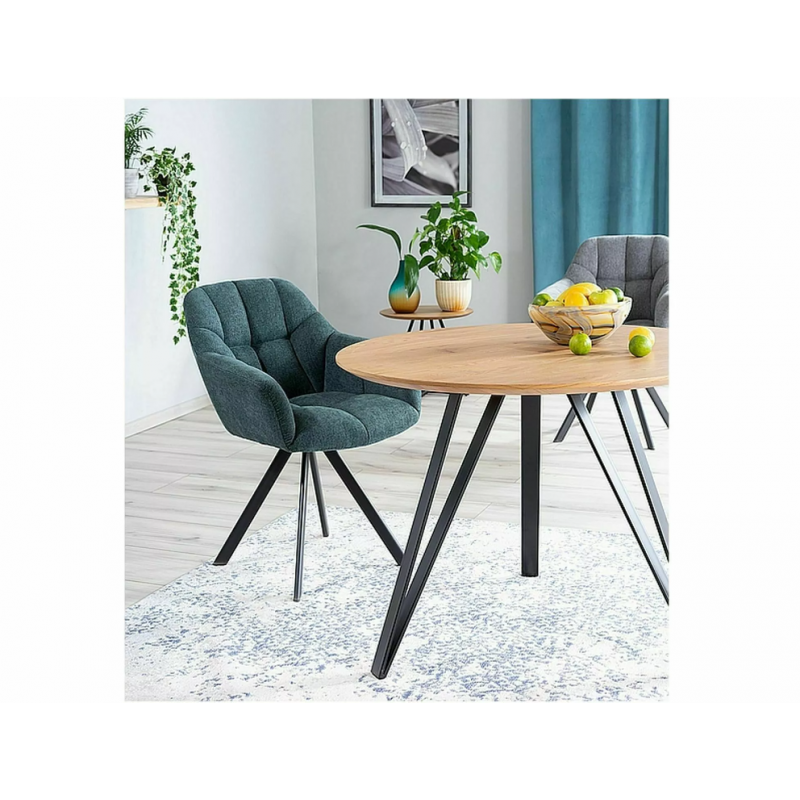 Stół Tetis dąb/czarny mat stelaż FI100