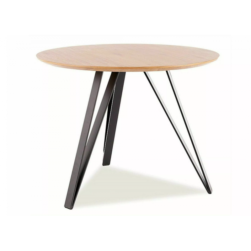 Stół Tetis dąb/czarny mat stelaż FI100