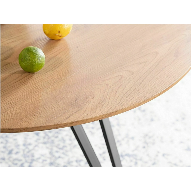 Stół Tetis dąb/czarny mat stelaż FI100