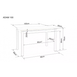 Stół Adam dąb / biały mat 100x60