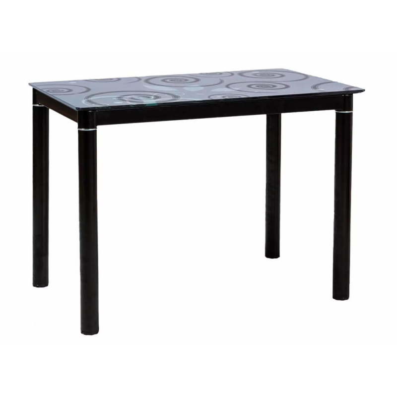 Szklany stół Damar czarny/czarny stelaż 80X60