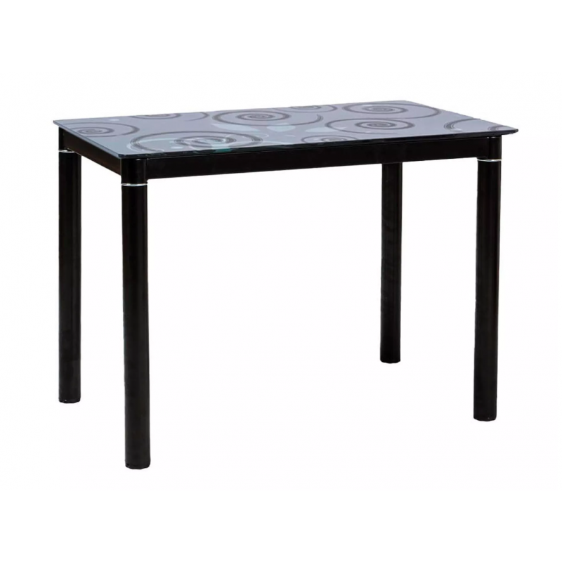Szklany stół Damar czarny/czarny stelaż 100X60
