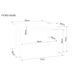 Stół Fiord biały 80X60
