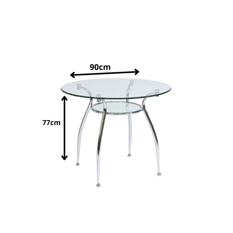 Stół Finezja transparentny/chrom FI 90