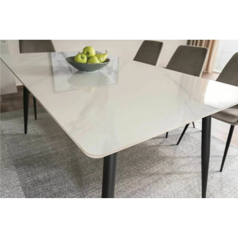 Stół Rion biały/czarny stelaż 130X70