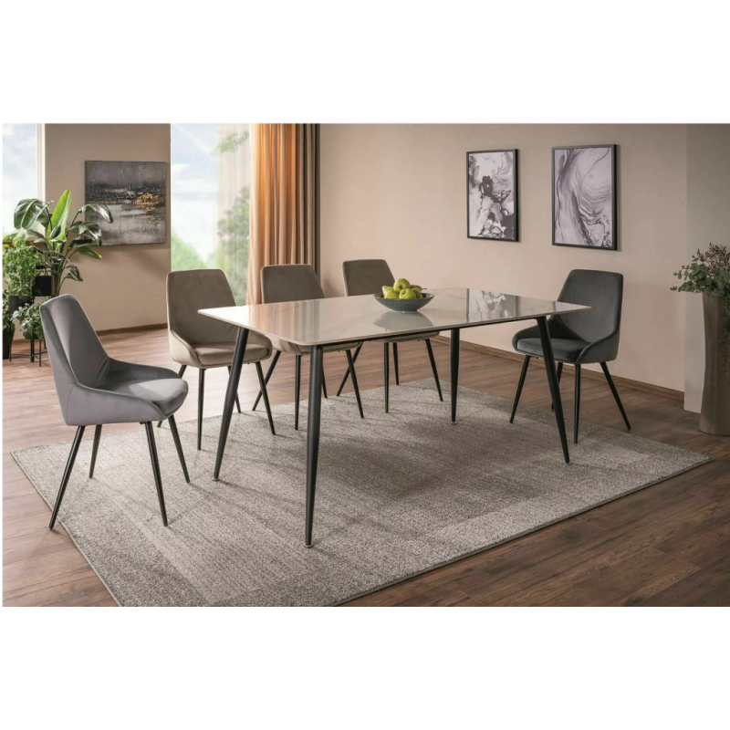 Stół Rion biały/czarny stelaż 130X70