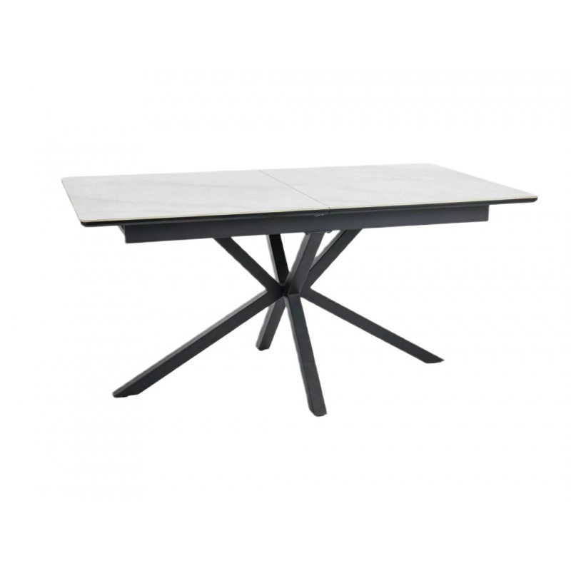 Stół Logan Ceramic biały/czarny mat 160(200)x90