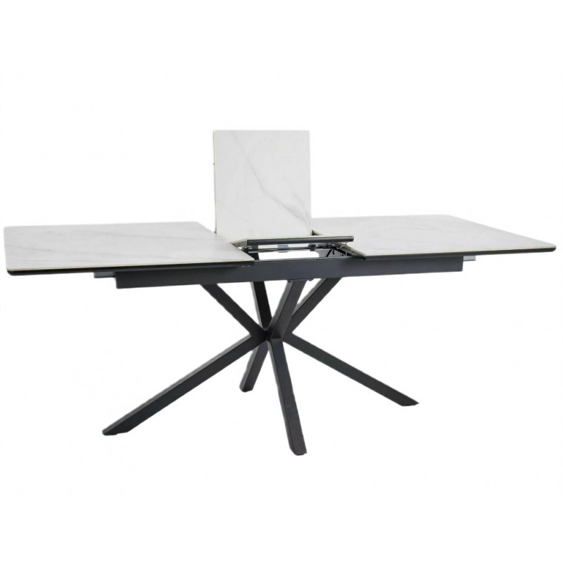 Stół Logan Ceramic biały/czarny mat 160(200)x90