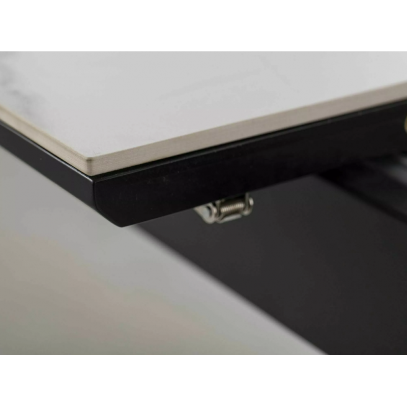 Stół Logan Ceramic biały/czarny mat 160(200)x90