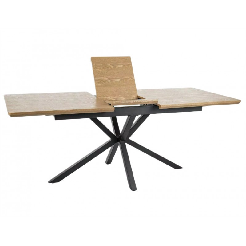 Stół Logan dąb/czarny mat 160(200)x90