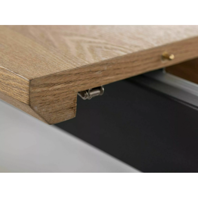 Stół Logan dąb/czarny mat 160(200)x90