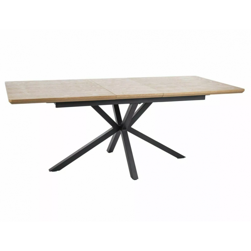 Stół Logan dąb/czarny mat 160(200)x90