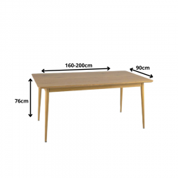 Rozkładany stół Timber dąb 160(200)x90