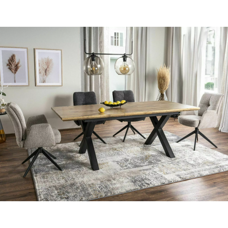 Rozkładany stół Xaviero II dąb artisan/czarny 160(240)x90