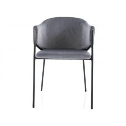 Krzesło tapicerowane Bono Velvet czarny stelaż/szary Bluvel 14