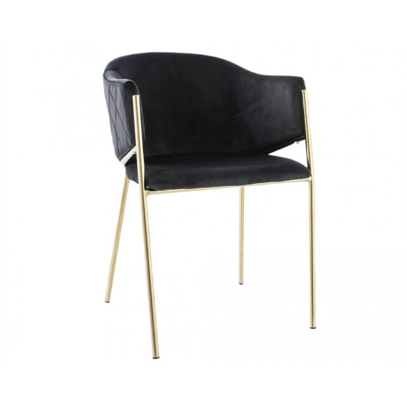 Krzesło tapicerowane Bono Velvet złoty stelaż/czarny Bluvel 19