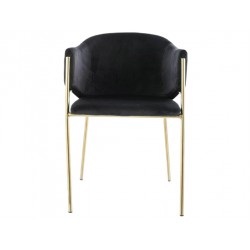 Krzesło tapicerowane Bono Velvet złoty stelaż/czarny Bluvel 19