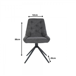 Krzesło tapicerowane Asti Brego czarny stelaż/ciemny szary 18