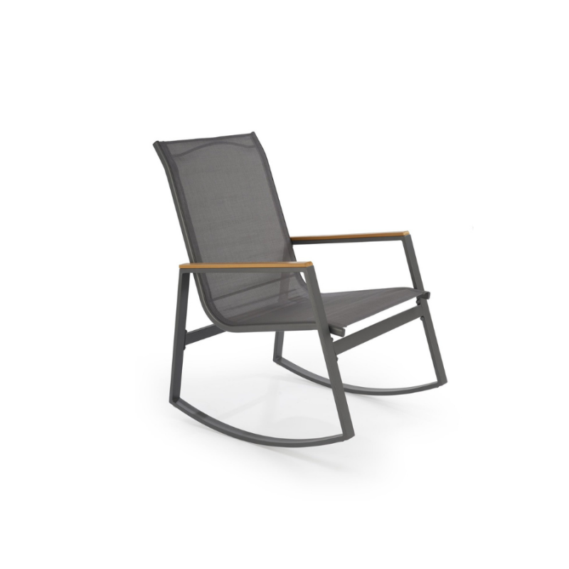 Krzesło bujane ogrodowe Zlatan ciemny popiel/jasny popiel